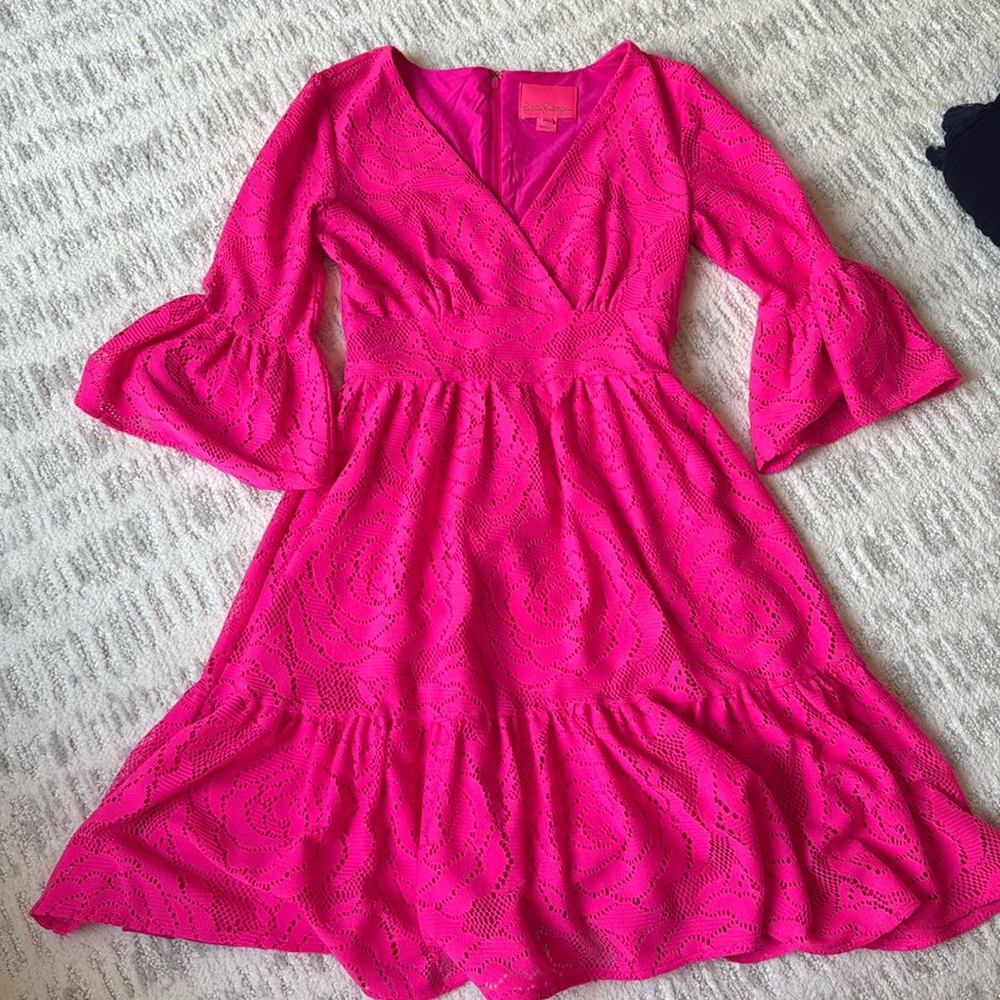 Lily Pulitzer hot pink dress. Like new